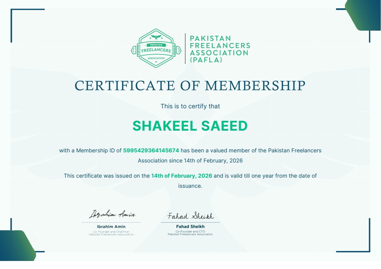 PAFLA 2026 Certificate